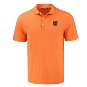 Cutter/Buck Men’s Orange CLE Browns Coastline Short Sleeve 3 Button Polo Size XL
